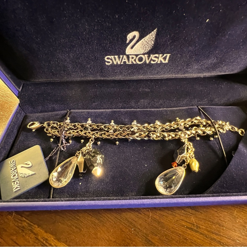 New Swarovski Crystal Bracelet in Gunmetal finish & different color crystals